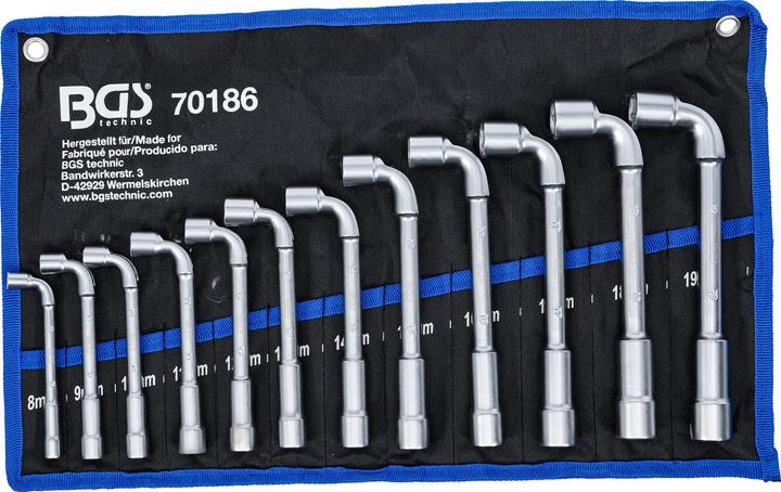 BGS Deep Hole Pipe Spanner Set 8 - 19 mm 12 pcs. (19 mm, 12 mm, 14 mm, 16 mm, 10 mm, 18 mm, 17 mm, 11 mm, 15 mm, 8 mm, 9 mm, 13 mm)