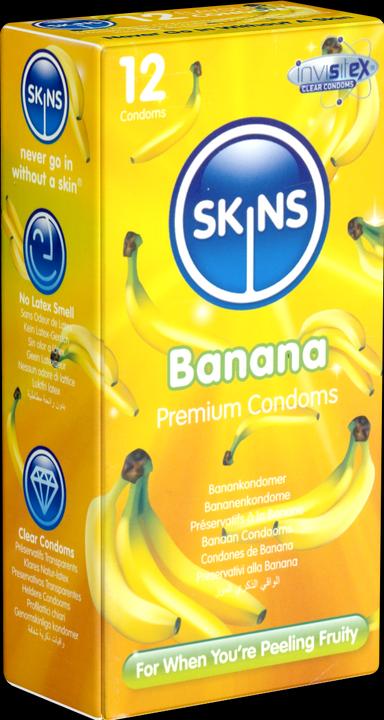 Skins Bangin' Banana" 12 condoms with fine banana aroma - without latex smell (12 pcs.)
