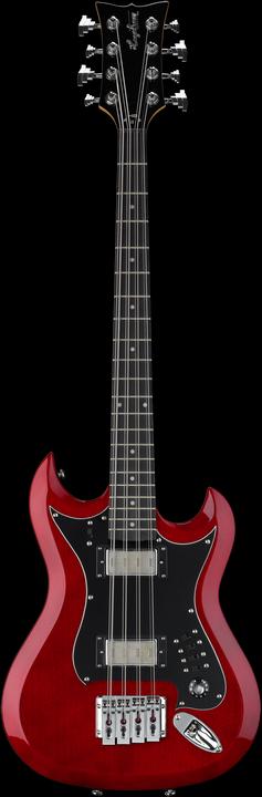 Actual product image Hagstrom Bass Guitar, H8II, Wild Cherry Transparent, 8-String (Electric guitar)