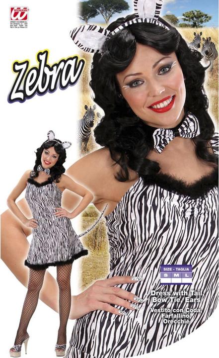 Actual product image Widmann ZEBRA (Kleid mit Schwanz, Fliege, Ohren), L (L)