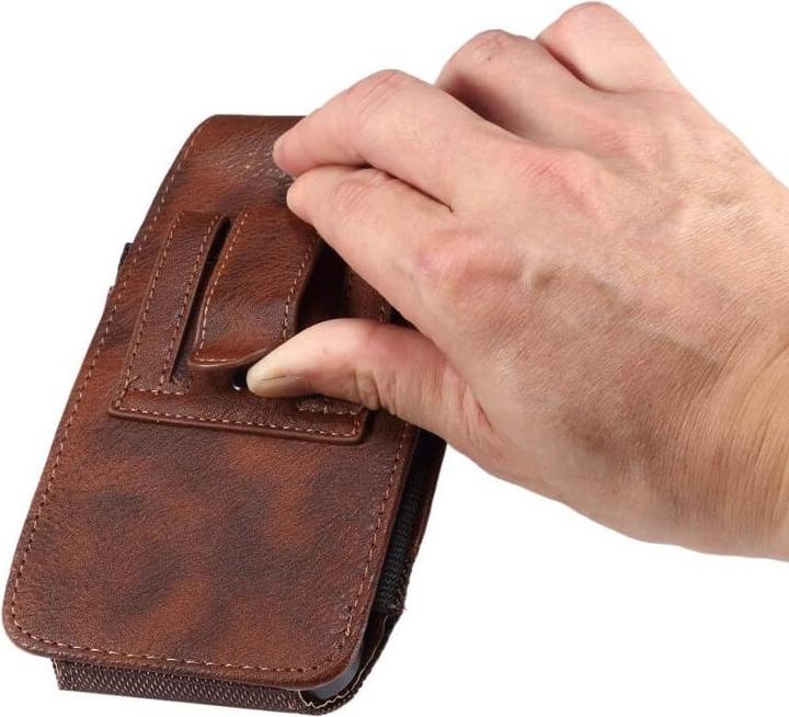 Immagine prodotto Cover-Discount Nylon - Borsa da cintura in pelle con tasca per carte di credito marrone / XL