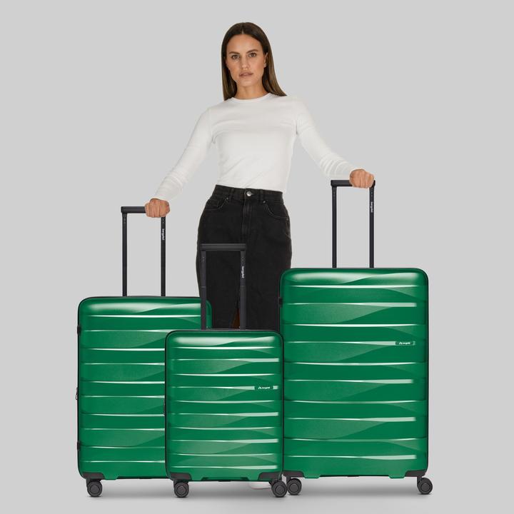 Immagine prodotto Bergpfeil Travel 4-Rollen Kofferset 3-tlg. mit Dehnfalte (228 l, XL (da 115l))
