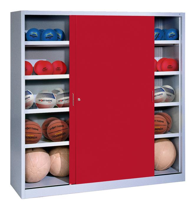 C+P Ballschrank (HxBxT: 195x120x50 cm, mit Vollblech-Schiebetüren, Typ 4)