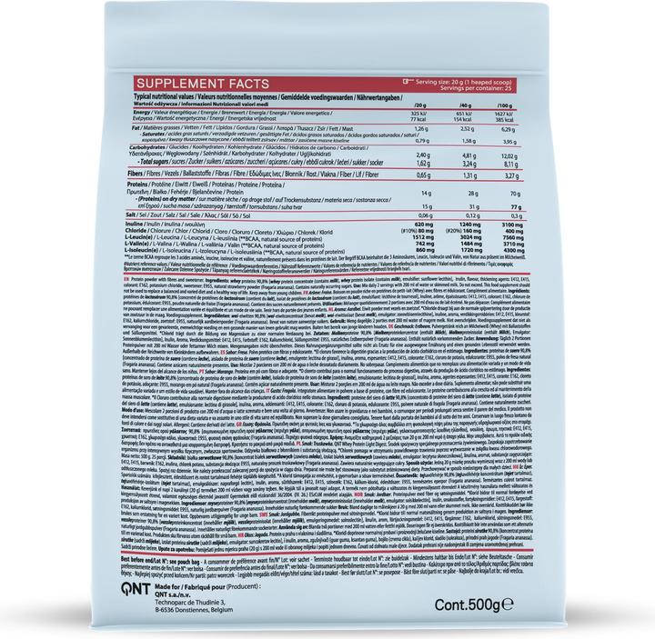 Nutritional values and ingredients QNT Whey Protein Light Digest 500g (Strawberry, 1 pcs., 500 g)