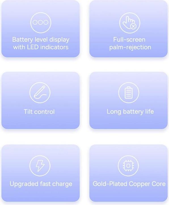 Immagine prodotto Baseus Penna stilo Smooth Writing 2 con indicatori LED (baltas)