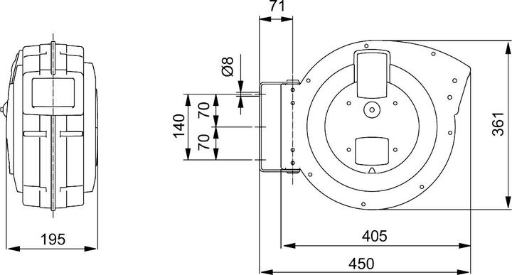 Produktbild Elmag Automatischer Kabelaufroller für Hobby und Industrie. (15 m, 12.50 mm²)