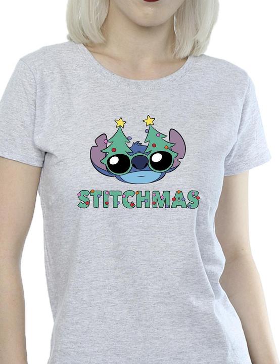 Actual product image Disney Womens/Ladies Lilo & Stitch Stitchmas Glasses Cotton T-Shirt (S)