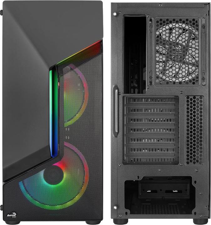 Actual product image AeroCool Scape-G-BK-v3 Midi Tower, Tempered Glass, ARGB (ATX, mATX, Mini-ITX)