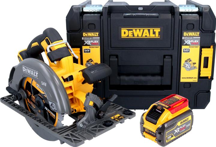 DeWalt DCS 579 NT Akku Handkreissäge 54 V FlexVolt 190 mm Brushless + 1x Akku 9,0 Ah + TSTAK - ohne