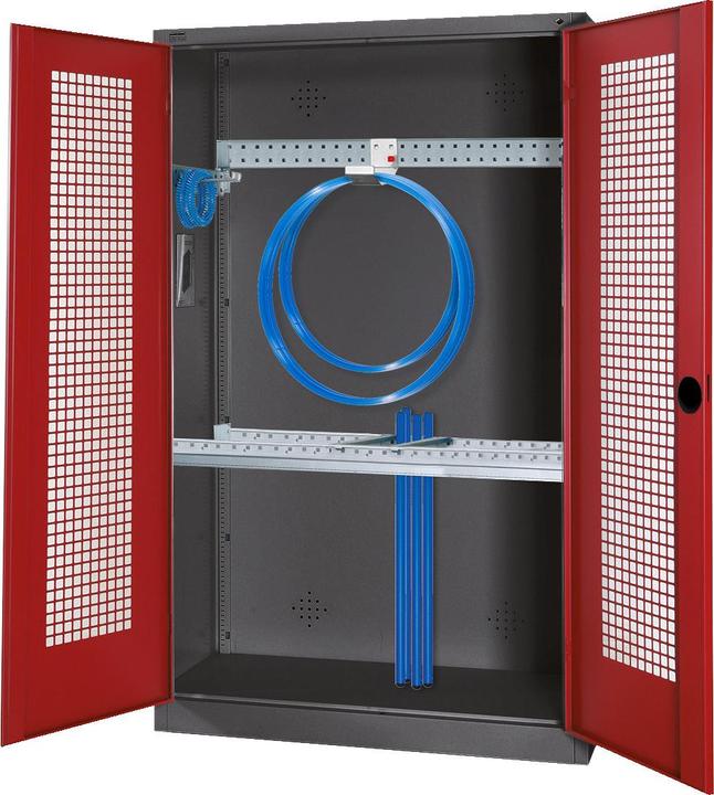 Actual product image C+P Modular sports equipment cabinet with basic equipment (HxWxD: 195x120x50 cm, with perforated hinged