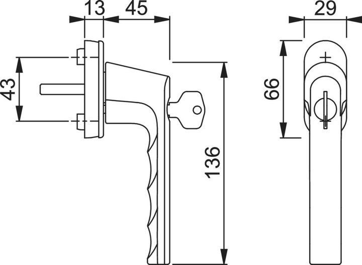 Immagine prodotto Hoppe Maniglia per finestra Hamburg 0700LS/U26 100NM alluminio F9714M nero opaco 32-42 mm bloccabile (Maniglia della porta)