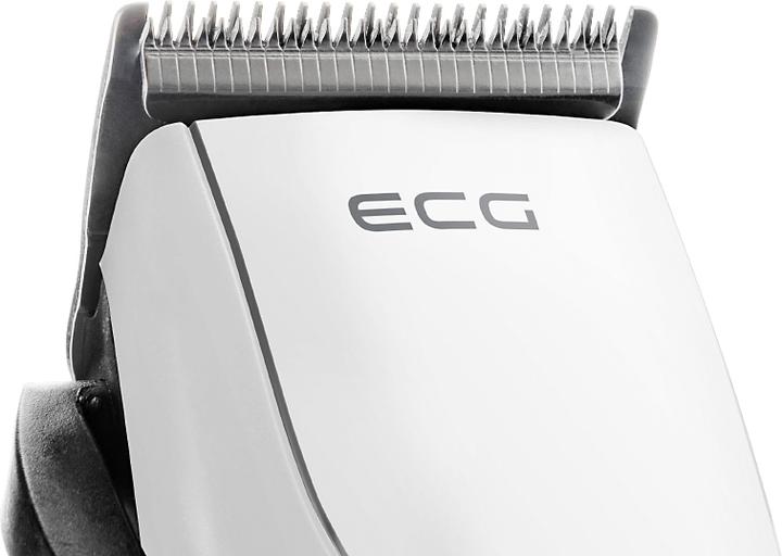 Actual product image ECG ZS 1020 Baltas hair clipper with cable, Nerūdijantis plienas fixed and movable blades, 6 comb