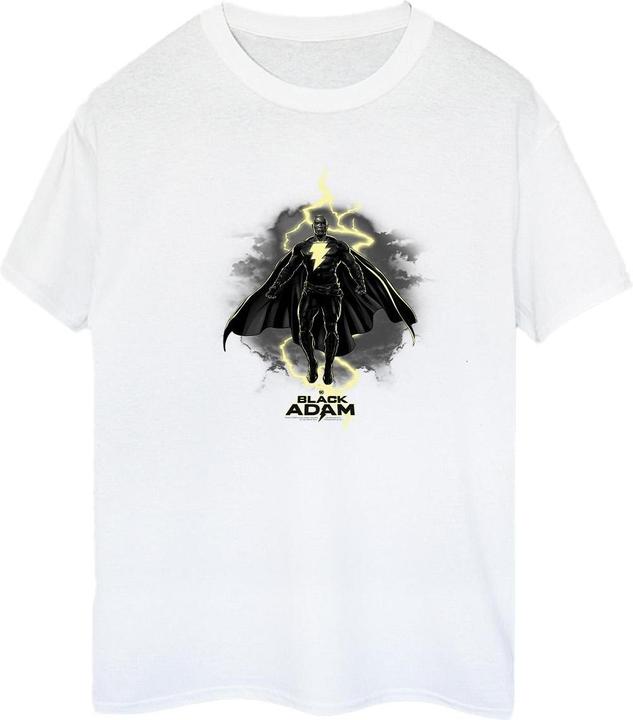 Actual product image Womens/Ladies Black Adam Hovering Bolt Cotton Boyfriend T-Shirt (M)