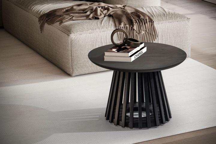Actual product image FineBuy Coffee table FB98651 solid wood black (60 x 60 x 41 cm)