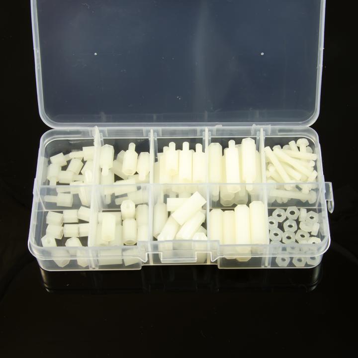 Actual product image Purecrea Hexagonal M3 Spacer Bolt Spacer Set Nylon 120 pieces