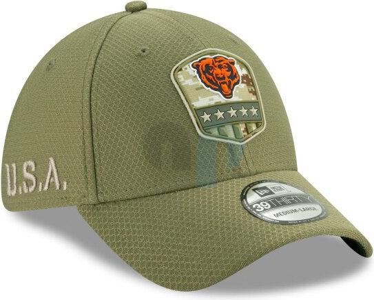 Immagine prodotto New Era NFL - Chicago Bears - On Field 2019 Salute to Service Olivae 39Thirty Cap Oliva LXL (59, 60, 62)