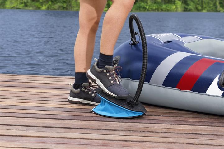 Actual product image Bestway 62004 / 24 foot air pump black, blue inflatable boats