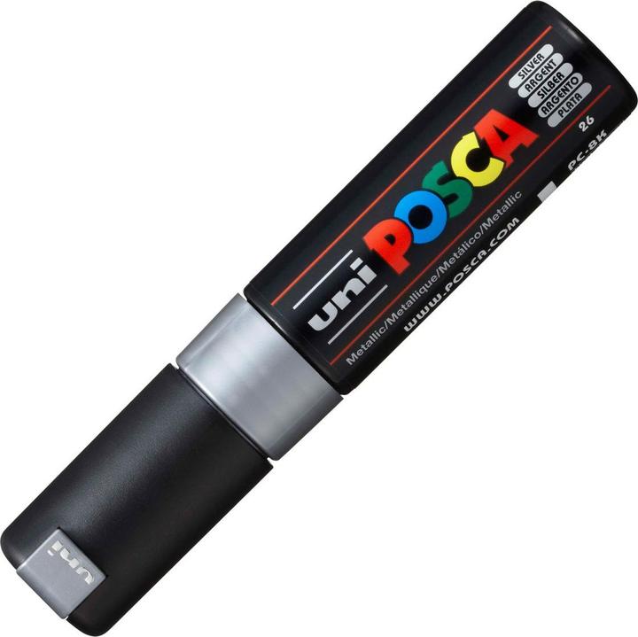 Actual product image Posca Marker PC-8K wedge tip (Silver, 8 mm, 1 x)