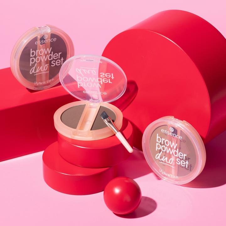 Actual product image essence brow powder duo set (Dark)