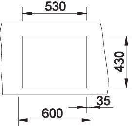 Actual product image Blanco Claron 500-U Durinox (Undermount sink, 44 cm, 54 cm)
