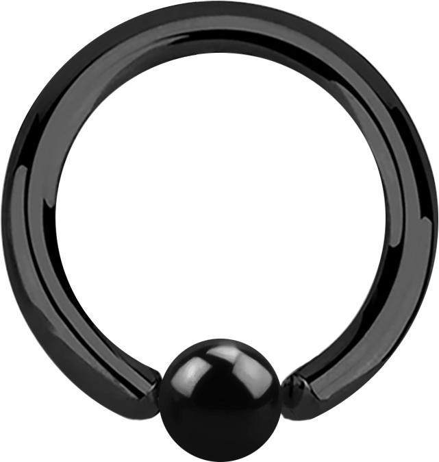 Image du produit Star Piercing Ball Closure Ring noir (sans laiton, Acier chirurgical 316L)