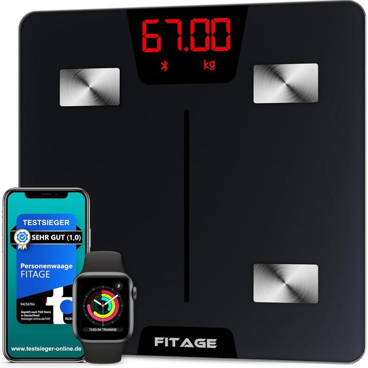 Immagine prodotto Fitage Körperanalysewaage mit App (180 kg)