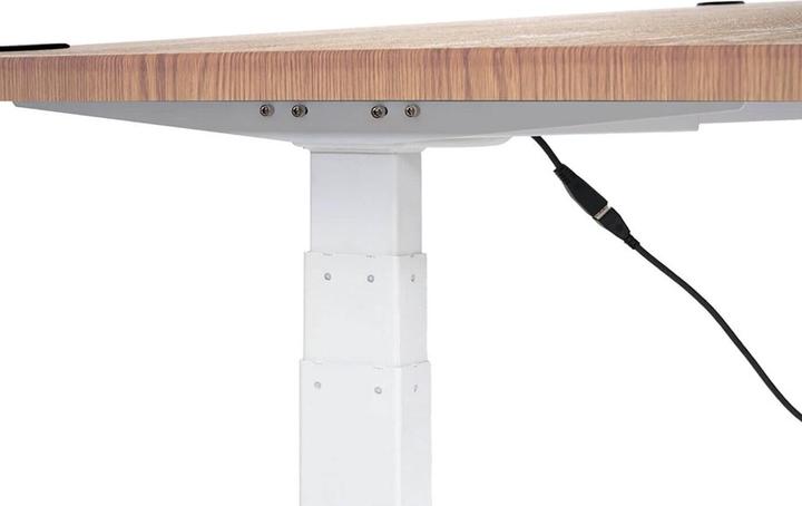 Actual product image Swisshandel24 Desk, computer table, electrically height-adjustable 160x80cm 53kg brown structure, white (160 x 80 x 121 cm)