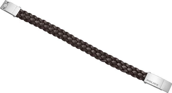 Actual product image Police Indy II Brown Bracelet (21 cm, Stainless steel, Leather)