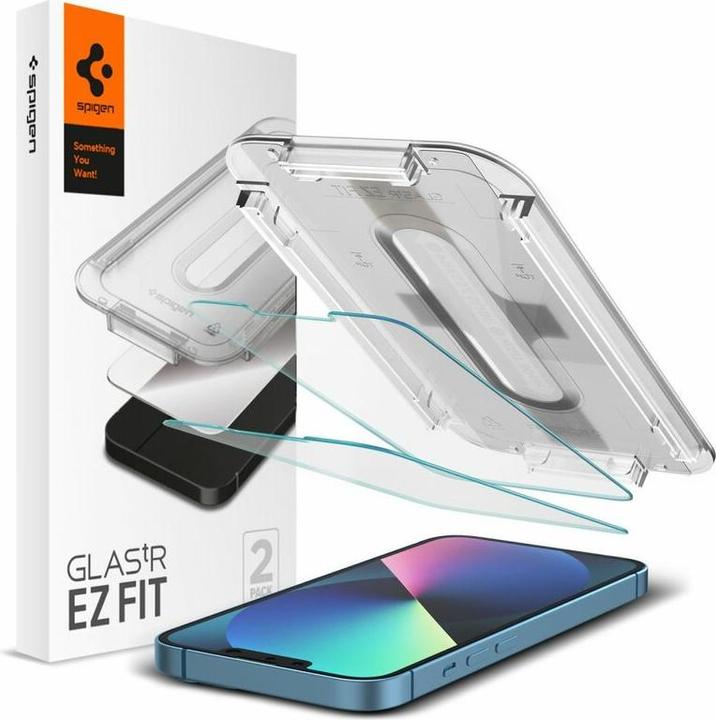 Produktbild Spigen Glas.tR EZ Fit (2 Stück, Apple iPhone 13, Apple iPhone 13 Pro)