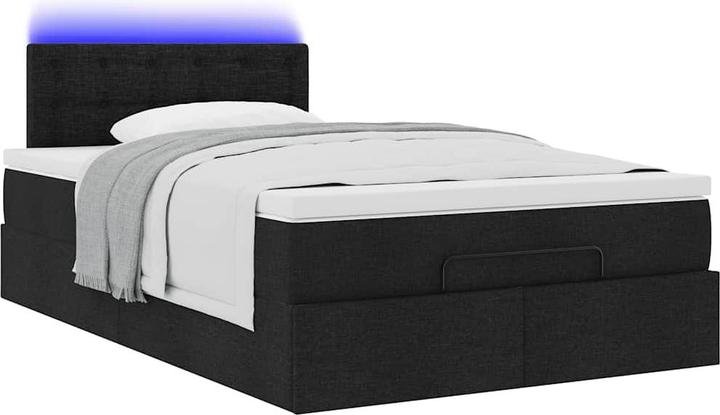 Actual product image VidaXL Ottoman bed with mattresses black 200x200 cm fabric (200 x 200 cm)