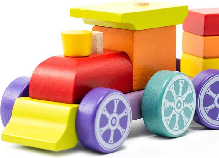 Actual product image Cubika Cabika wooden train "Rainbow Express