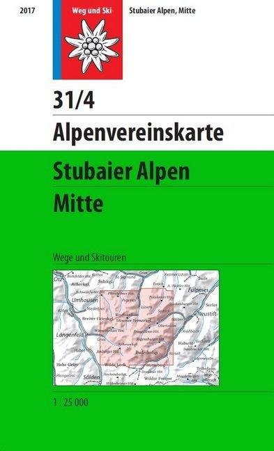 Energie-Label Alpenvereinskarte Stubaier Alpen, Mitte