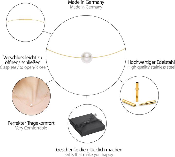 Image du produit Heideman Collier de perles doré (Acier inoxydable)