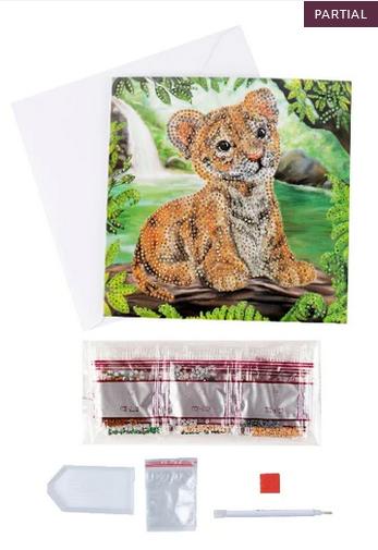 Immagine prodotto Craft Buddy Cucciolo di tigre, biglietto d'arte in cristallo 18x18 cm