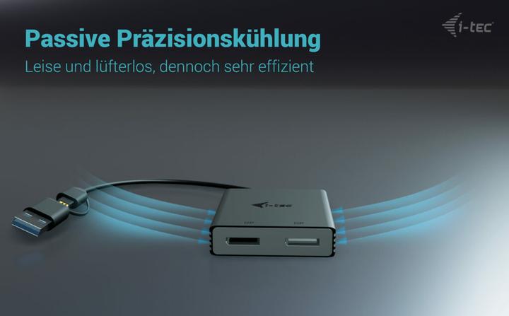 Produktbild i-tec USB-A/USB-C Dual 4K DP Video Adapter 2x 4K DP Display Adapter mit DisplayLink Chip 6950 (DP, 27 cm)