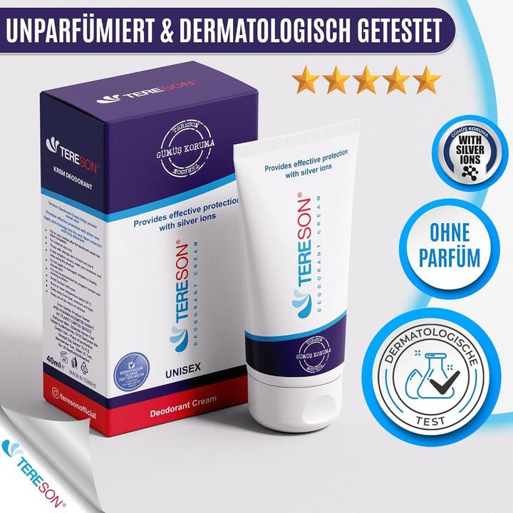 Actual product image Tereson Cream deodorant, long-term protection against body odour with silver ion formula (Crème, Spray)