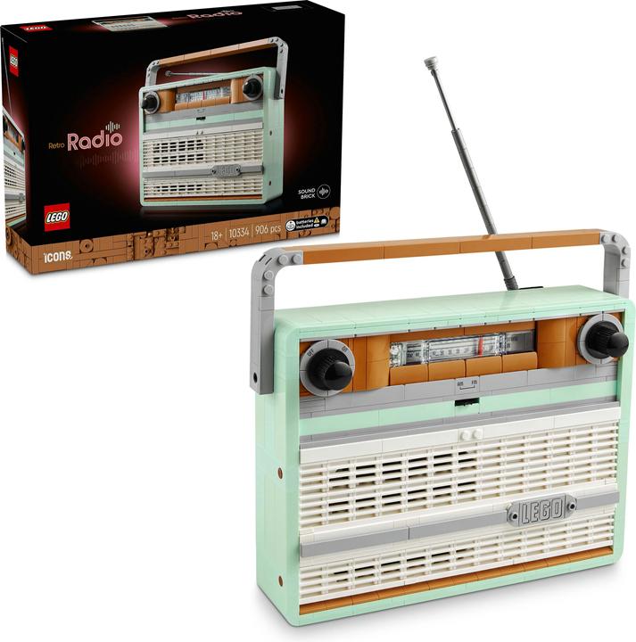 Productafbeelding LEGO Retro draagbare radio (10334, LEGO Icons, LEGO Zeldzame Sets)