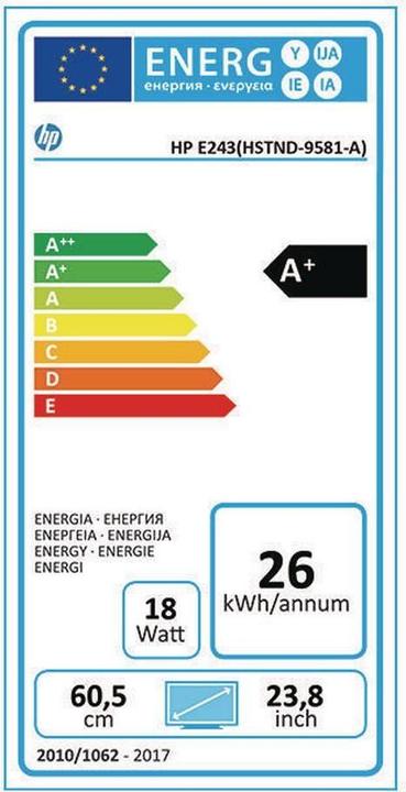 Energy Label HP Elite E243 (1920 x 1080 pixels, 23.80")