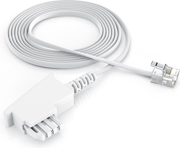 Immagine prodotto CSL Cavo telefonico piatto, spina TAE-F a RJ11, presa telefonica a telefono, cavo piatto, fax