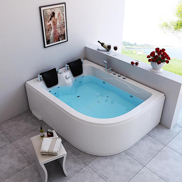 Image du produit Home Deluxe Baignoire balnéo 2 personnes DOLPHIN (droite) - 180x120x65cm (120 cm, 180 cm)
