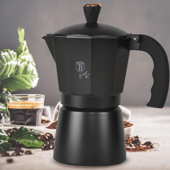 Produktbild BerlingerHaus Design Espressokocher fÃ¼r 6 Portionen, schwarz-rosÃ©gold (6 T.)