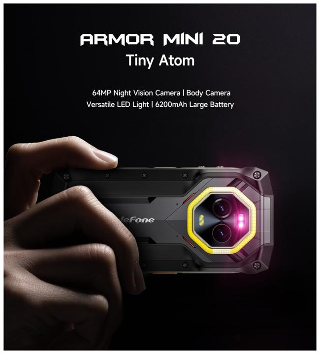 Actual product image Ulefone ARMOR MINI 20 6/256GB BLACK (256 GB, Black, 4.70", 50 Mpx)