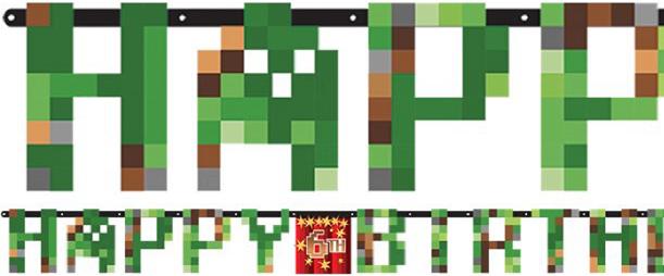 Actual product image Amscan Banner Birthday Minecraft