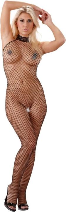Actual product image Mandy Mystery Fishnet catsuit with lace collar (S, M)