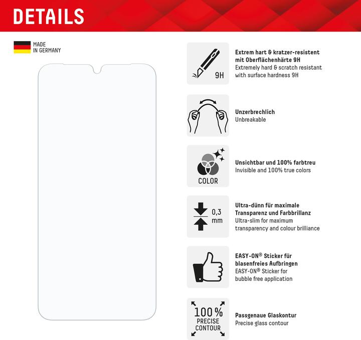 Immagine prodotto Displex Smart Glass, Displayschutzfolie (1 Pezzo/i, Samsung Galaxy A16)