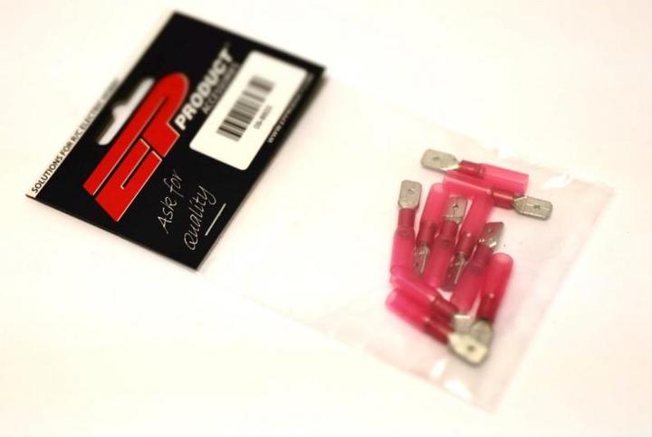 Actual product image EP Flat plug WP 6.3 x 0.8 mm, male, Red, 10pcs.