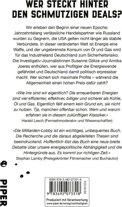 Immagine prodotto Piper Die Milliarden-Lobby (Tedesco, Susanne Götze, Annika Joeres, 2025)
