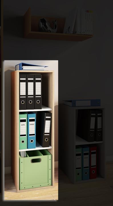 Produktbild VCM Holz Büroschrank Aktenregal Lona l 3 Fächer (35 x 37 x 110 cm)