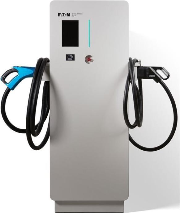 Eaton Station de charge DC 44 EV en ligne Connecteurs CCS 2 et CHAdeMO Communication RJ45 (Type 2, 44 kW, 64 A)