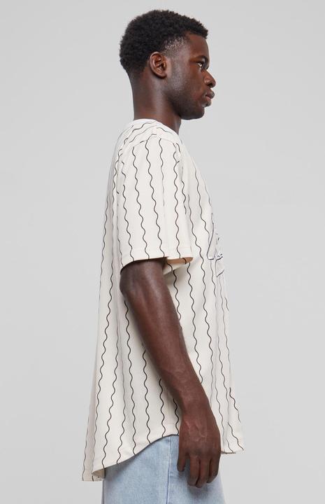 Actual product image Karl Kani KM233-014-1 KK Varsity Ziczac Pinstripe Baseball Shirt (L)